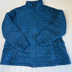 Lands’ End Women’s ThermaCheck 100 Quilted Jacket 1X 16W 18W Plus Primaloft